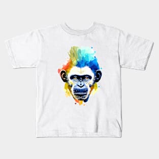 Chimpanzee  Ape Wild Nature Animal Color Kids T-Shirt